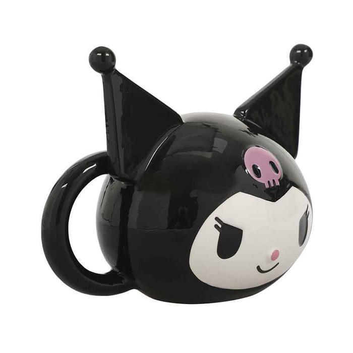 Black Hello Kitty Kuromi Face Sculpted Mug | CA_HK41356