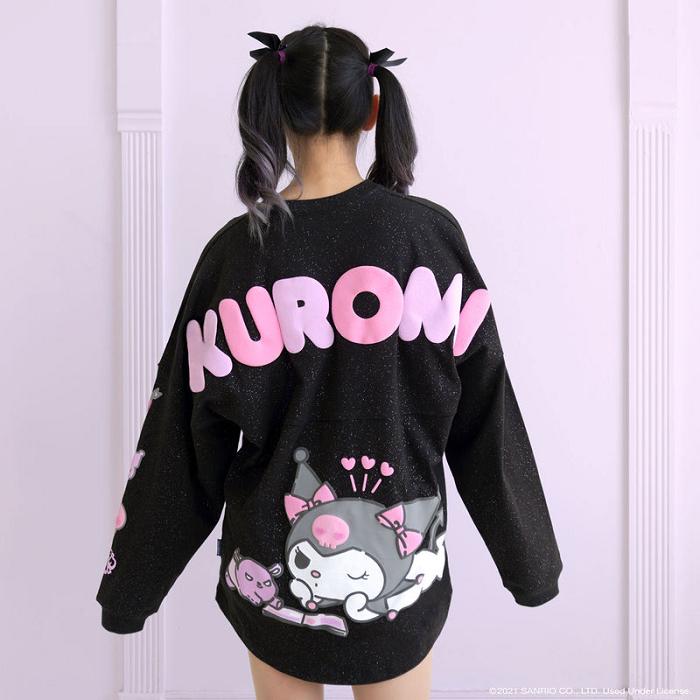 Black Hello Kitty Kuromi JapanLA Glitter Spirit Jersey | CA_HK45719