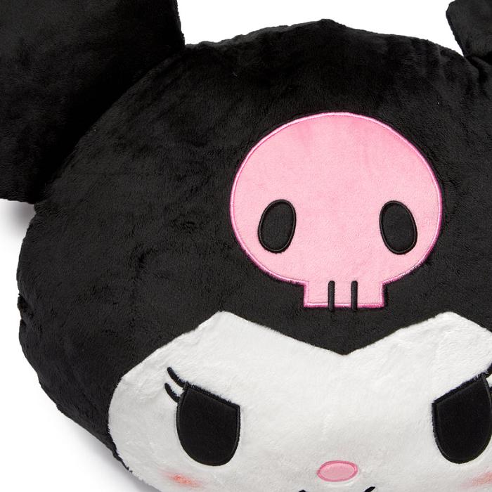 Black Hello Kitty Kuromi Oversized Face Plush (Just Lounging Series) | CA_HK31312