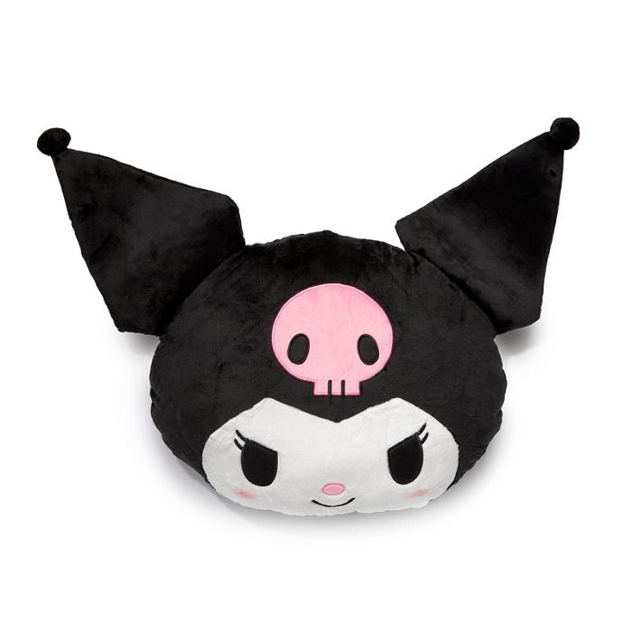 Black Hello Kitty Kuromi Oversized Face Plush (Just Lounging Series) | CA_HK31312