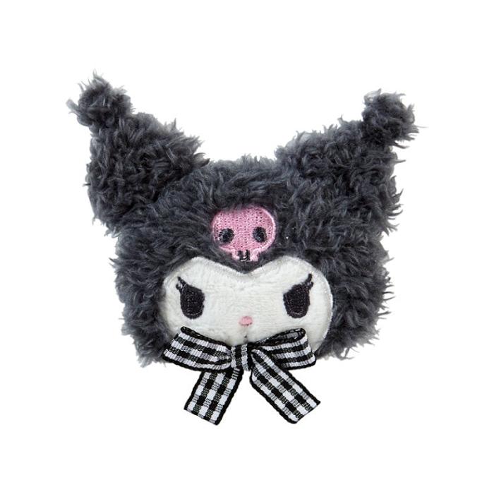 Black Hello Kitty Kuromi Plush Hair Clip (Gingham Bow) | CA_HK44676