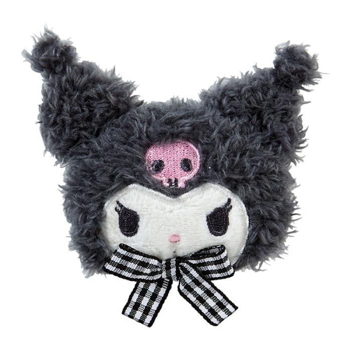 Black Hello Kitty Kuromi Plush Hair Clip (Gingham Bow) | CA_HK44676