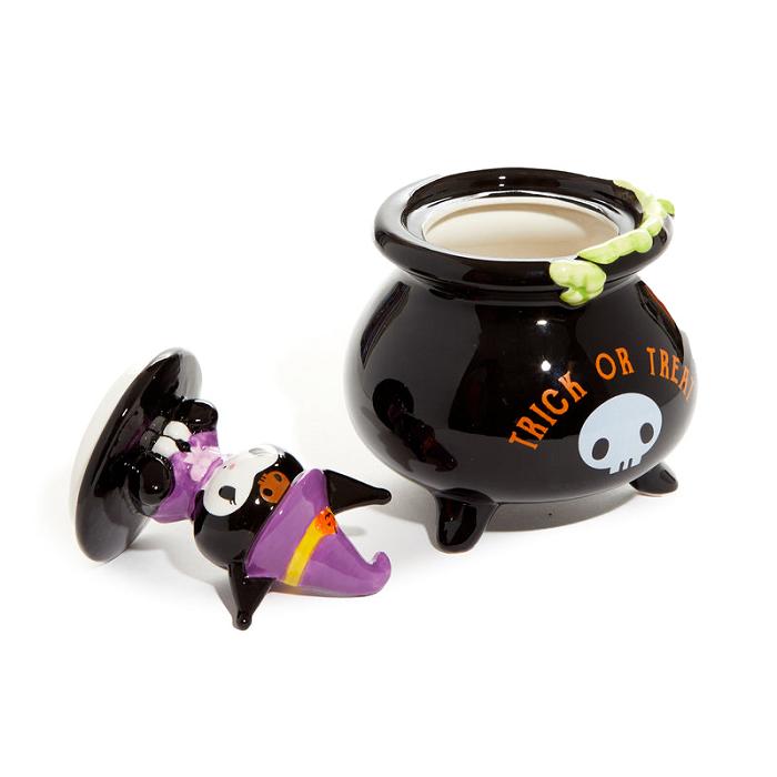 Black Hello Kitty Kuromi Witch Lidded Ceramic Candy Bowl | CA_HK70456