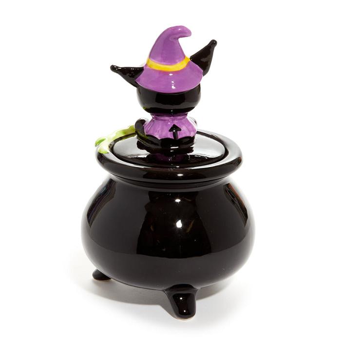 Black Hello Kitty Kuromi Witch Lidded Ceramic Candy Bowl | CA_HK40032