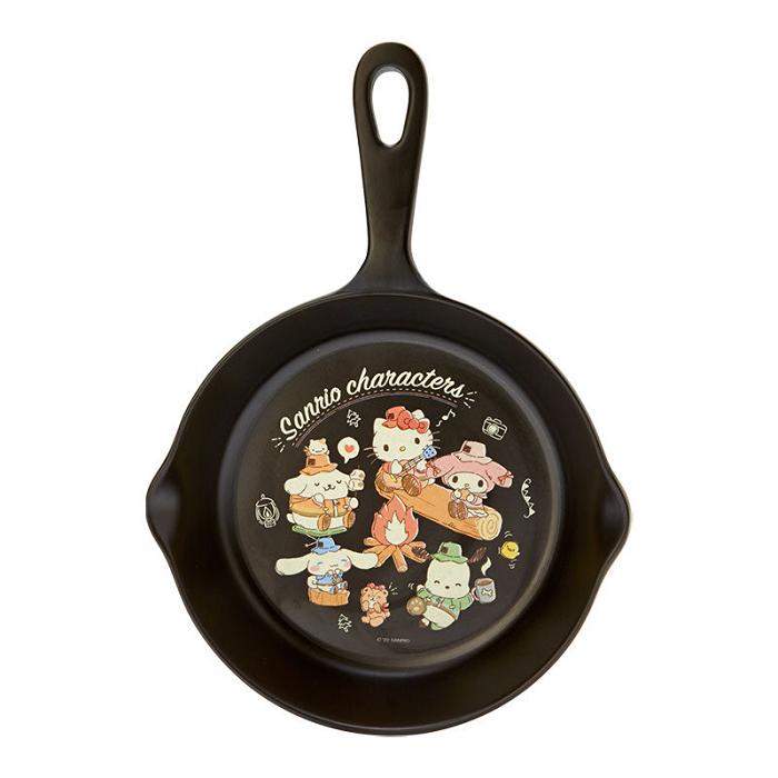 Black Hello Kitty Sanrio Characters Melamine Skillet Plate (Cute Camp Series) | CA_HK58487