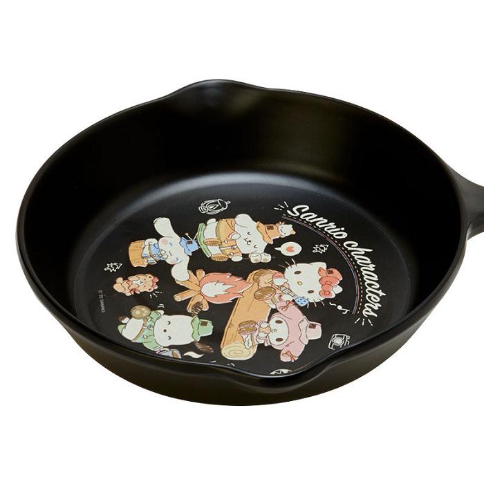 Black Hello Kitty Sanrio Characters Melamine Skillet Plate (Cute Camp Series) | CA_HK58487