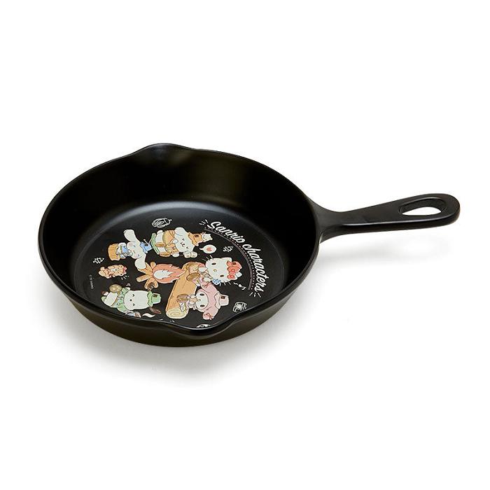 Black Hello Kitty Sanrio Characters Melamine Skillet Plate (Cute Camp Series) | CA_HK58487