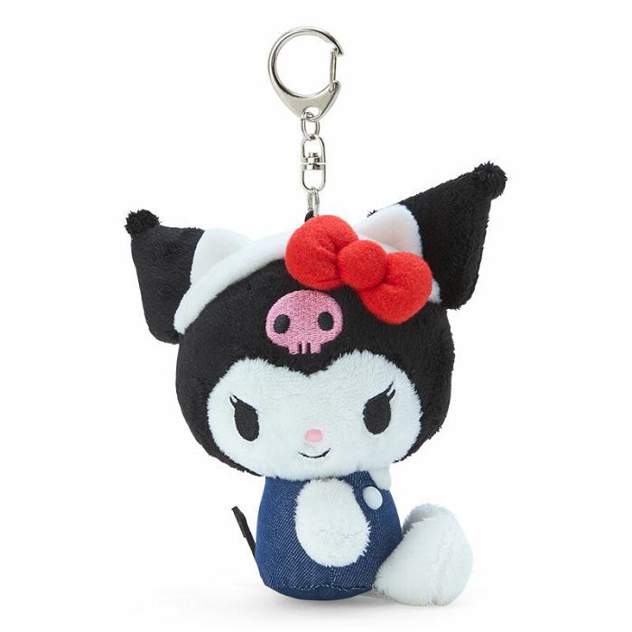 Black / Blue Hello Kitty Kuromi Mascot Keychain Plush (Hello, Everyone! Series) | CA_HK42145