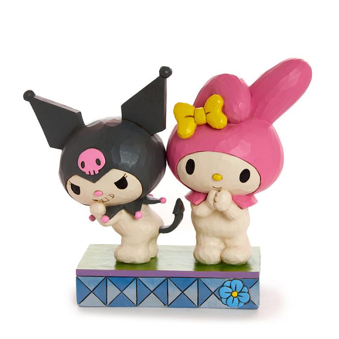 Black / Pink Hello Kitty Kuromi and My Melody Figurine (Jim Shore Sanrio Collection) | CA_HK44244