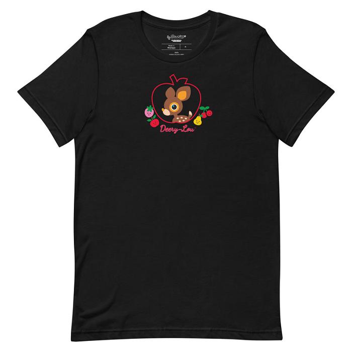 Black / White / Grey Hello Kitty Deery-Lou Sweet Apple Tee | CA_HK95235