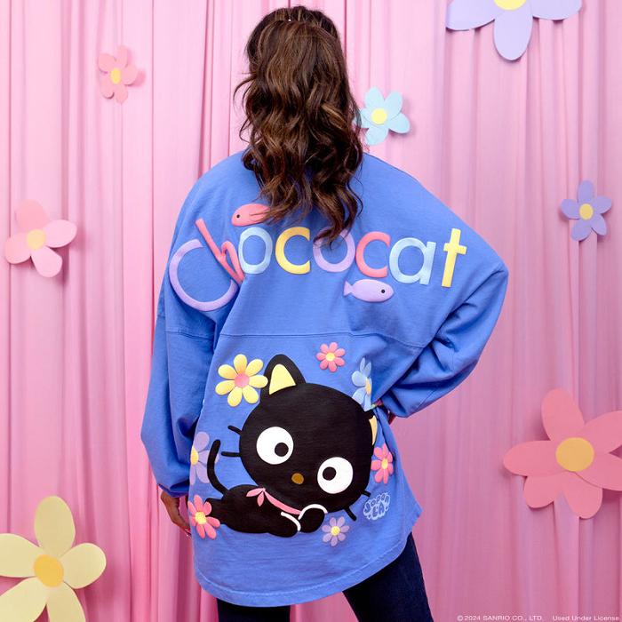 Blue Hello Kitty Chococat Flowers JapanLA Spirit Jersey | CA_HK67191