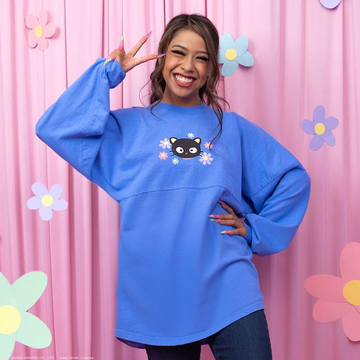 Blue Hello Kitty Chococat Flowers JapanLA Spirit Jersey | CA_HK82296