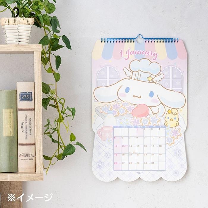 Blue Hello Kitty Cinnamoroll 2025 Die-Cut Wall Calendar | CA_HK15625