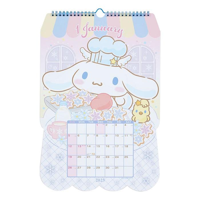 Blue Hello Kitty Cinnamoroll 2025 Die-Cut Wall Calendar | CA_HK15625