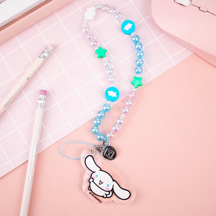 Blue Hello Kitty Cinnamoroll Beaded Charm Mobile Phone Wrist Strap | CA_HK62693