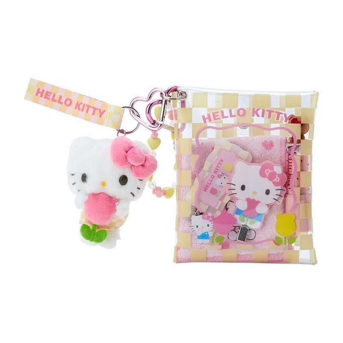 Blue Hello Kitty Cinnamoroll Clear Snap Mini Pouch (Pastel Check Series) | CA_HK53676