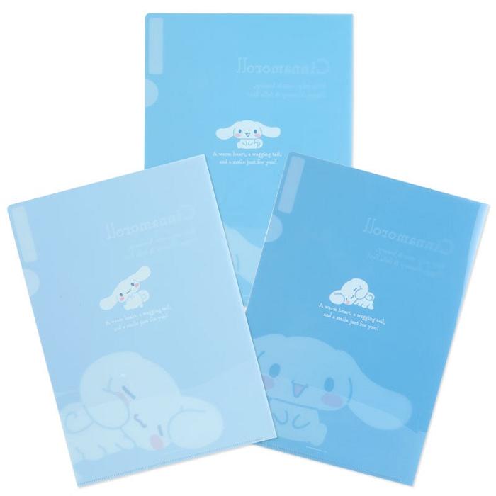 Blue Hello Kitty Cinnamoroll Expressions 3-pc Clear File Folder Set | CA_HK32674