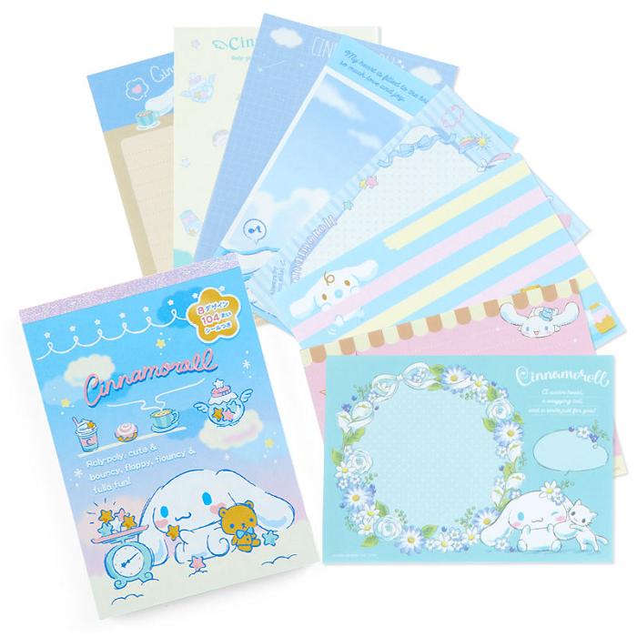 Blue Hello Kitty Cinnamoroll Memo Pad & Sticker Set | CA_HK68548