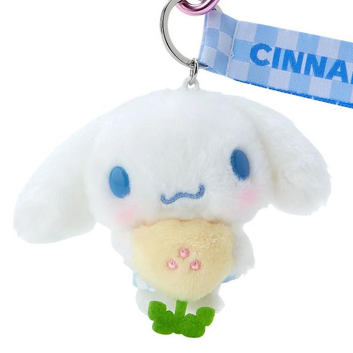 Blue Hello Kitty Cinnamoroll Plush Mascot Keychain (Pastel Check Series) | CA_HK82216