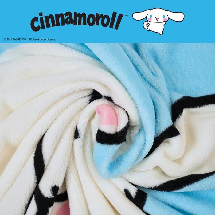 Blue Hello Kitty Cinnamoroll Wish Upon A Star Throw Blanket | CA_HK59169