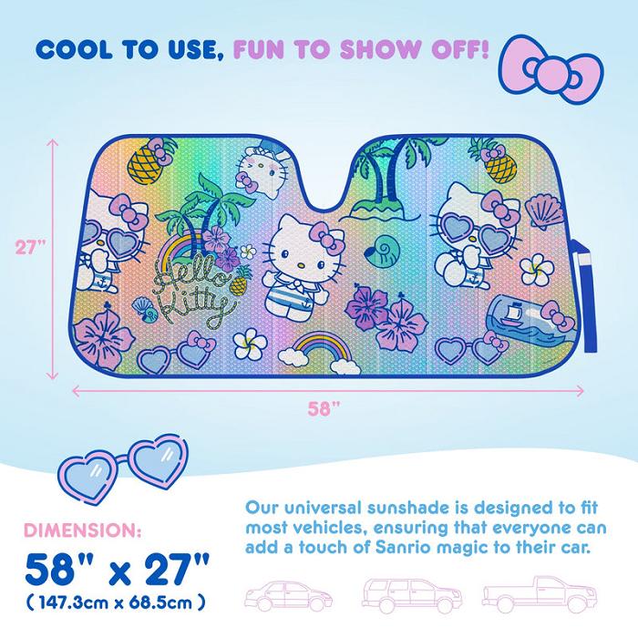 Blue Hello Kitty Hello Kitty Car Sun Shade (Summer Sailing) | CA_HK63716