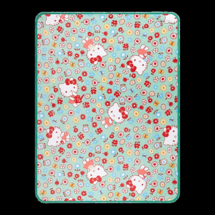 Blue Hello Kitty Hello Kitty Flower Fields Throw Blanket | CA_HK72586