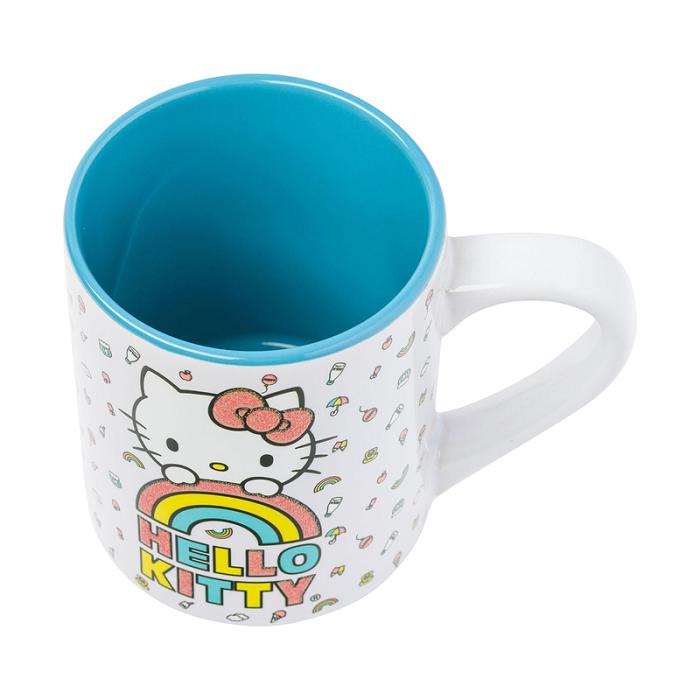 Blue Hello Kitty Hello Kitty Rainbow Glitter Ceramic Mug | CA_HK85661