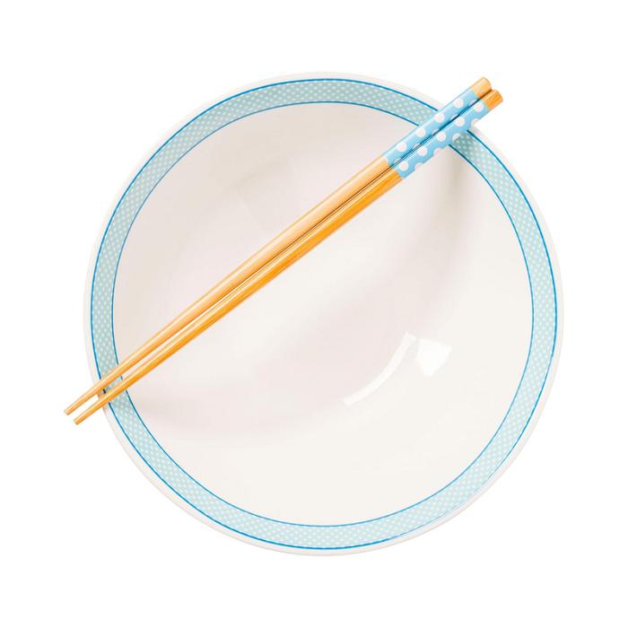 Blue Hello Kitty Hello Kitty and Friends Ceramic Noodle Bowl and Chopstick Set (Lunch Friends) | CA_HK17654