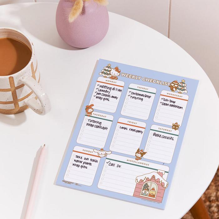 Blue Hello Kitty Hello Kitty and Friends x Erin Condren Holiday Checklist Notepad | CA_HK82548