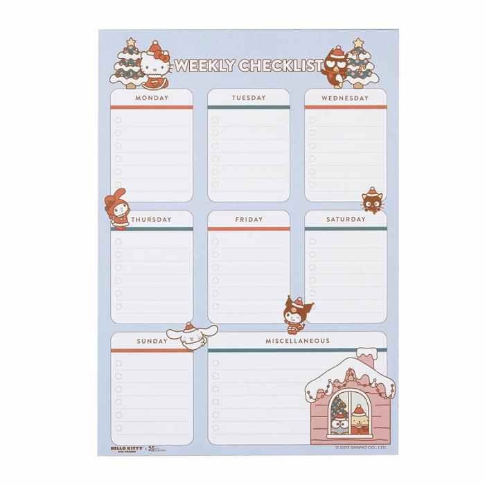 Blue Hello Kitty Hello Kitty and Friends x Erin Condren Holiday Checklist Notepad | CA_HK80537