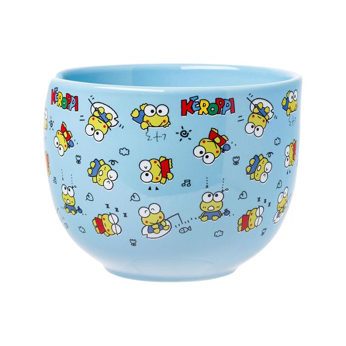 Blue Hello Kitty Keroppi Ceramic Ramen Bowl and Chopstick Set (Poses) | CA_HK12219