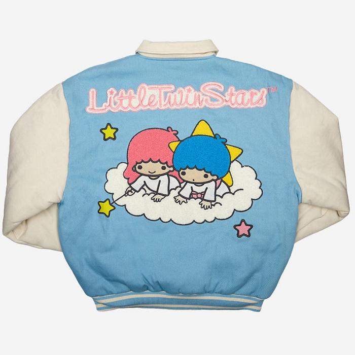 Blue Hello Kitty LittleTwinStars x Dumbgood Varsity Jacket | CA_HK54698