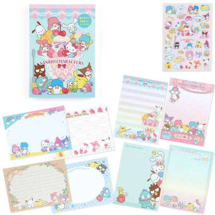 Blue Hello Kitty Sanrio Characters Memo Pad & Sticker Set | CA_HK25961