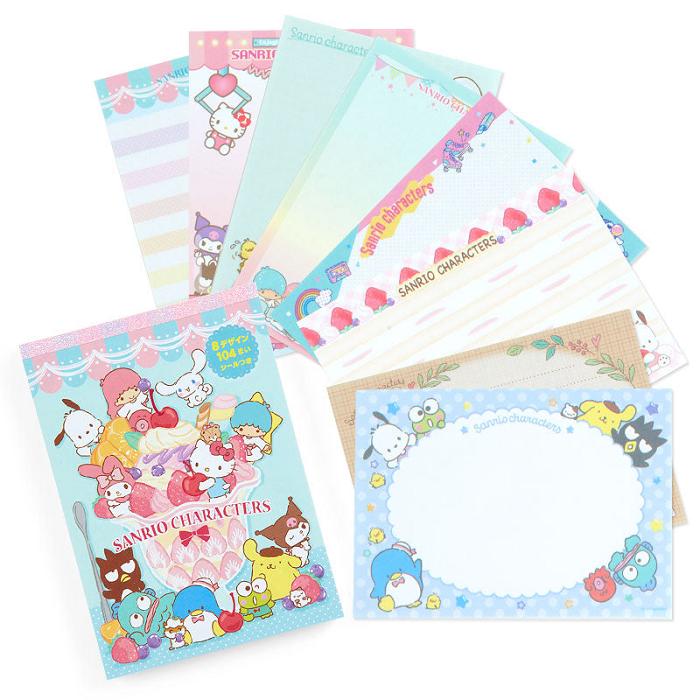 Blue Hello Kitty Sanrio Characters Memo Pad & Sticker Set | CA_HK25961