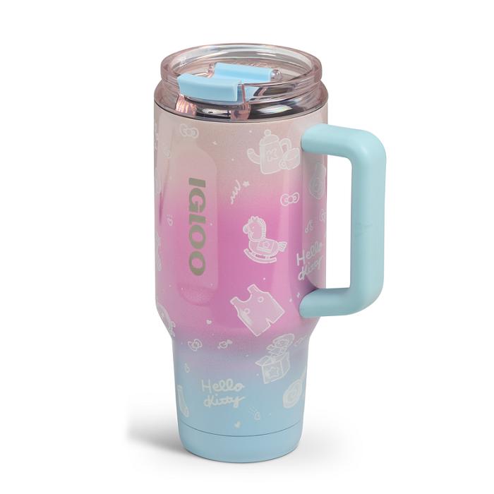 Blue / Pink Hello Kitty Hello Kitty x Igloo 50th Anniversary 32oz Flip ‘n’ Sip Travel Mug | CA_HK61055