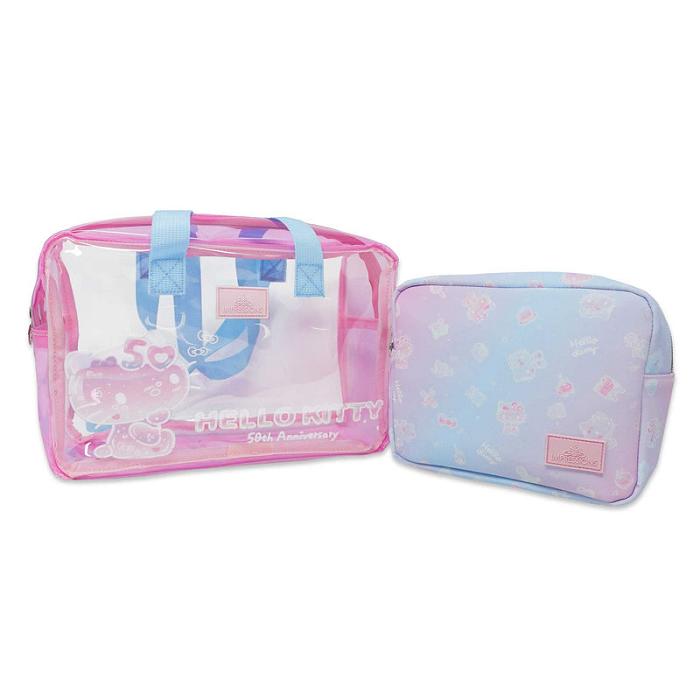 Blue / Pink Hello Kitty Hello Kitty x Impressions Vanity 50th Anniv. Clutch Set | CA_HK27063