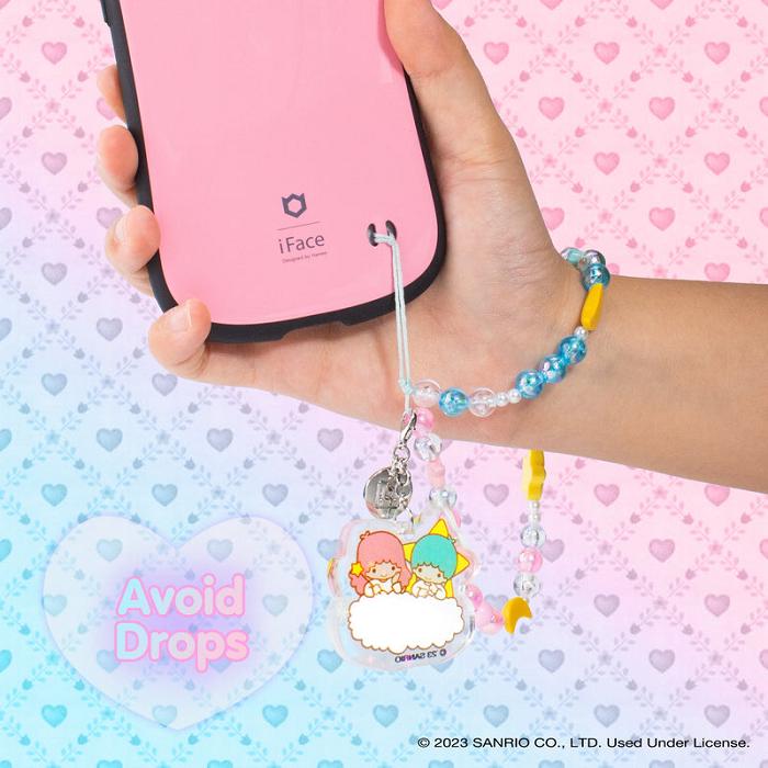 Blue / Pink Hello Kitty LittleTwinStars Beaded Charm Mobile Phone Wrist Strap | CA_HK65491