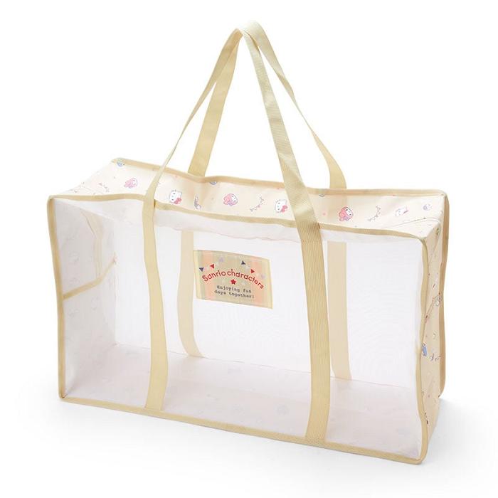 Brown Hello Kitty Sanrio Characters Mesh Storage Tote (Large) | CA_HK77115