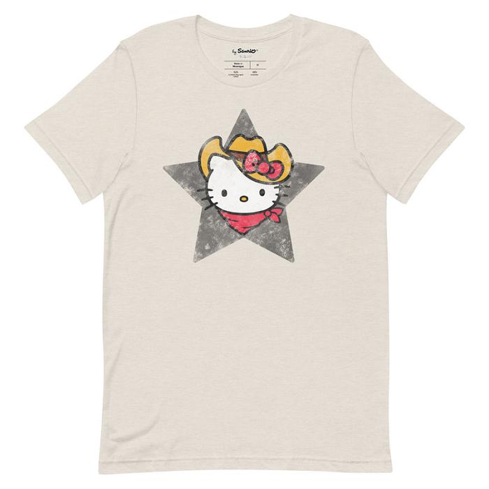 Cream Hello Kitty Hello Kitty Cowboy Hat Tee | CA_HK62300