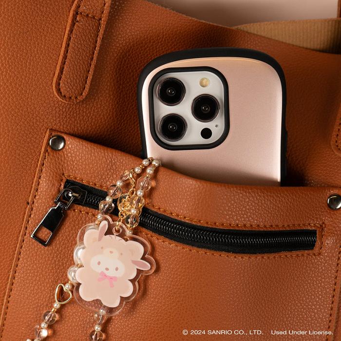 Cream Hello Kitty Pochacco Latte Bear Beaded Charm Mobile Phone Wrist Strap | CA_HK31417