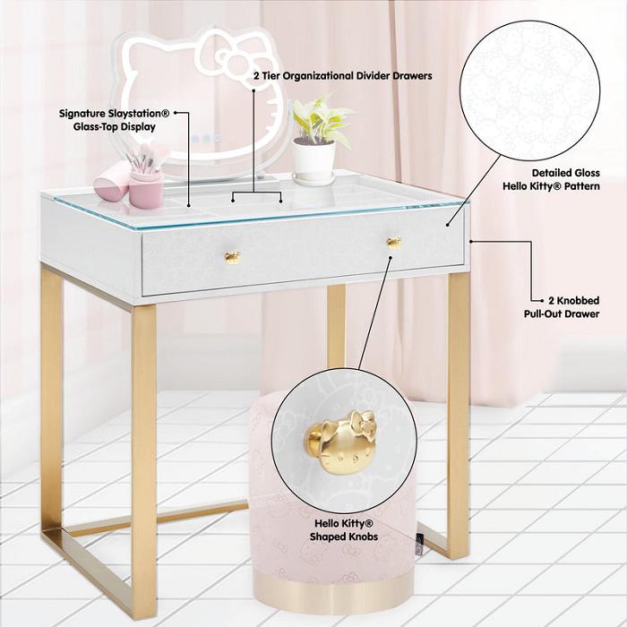 Gold Hello Kitty Hello Kitty x Impressions Vanity SlayStation Mini Vanity Table | CA_HK80405