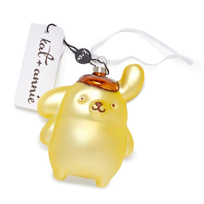 Gold Hello Kitty Pompompurin x Kat + Annie Glass Ornament | CA_HK29978