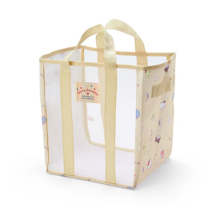 Gold Hello Kitty Sanrio Characters Mesh Storage Tote (Medium) | CA_HK71346