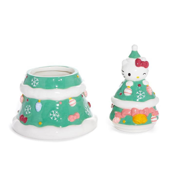 Green Hello Kitty Hello Kitty Ceramic Holiday Tree Cookie Jar | CA_HK28382