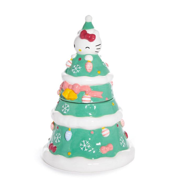 Green Hello Kitty Hello Kitty Ceramic Holiday Tree Cookie Jar | CA_HK28382