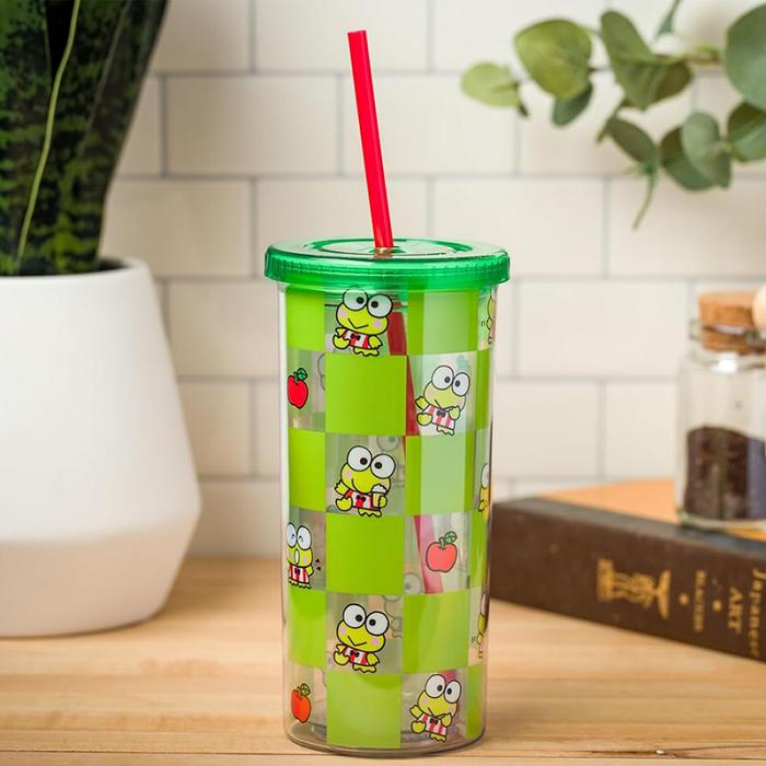 Green Hello Kitty Keroppi 20oz Apples Travel Tumbler | CA_HK52769