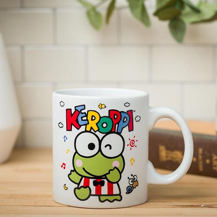 Green Hello Kitty Keroppi All-Over Print Ceramic Mug (Winking) | CA_HK69721