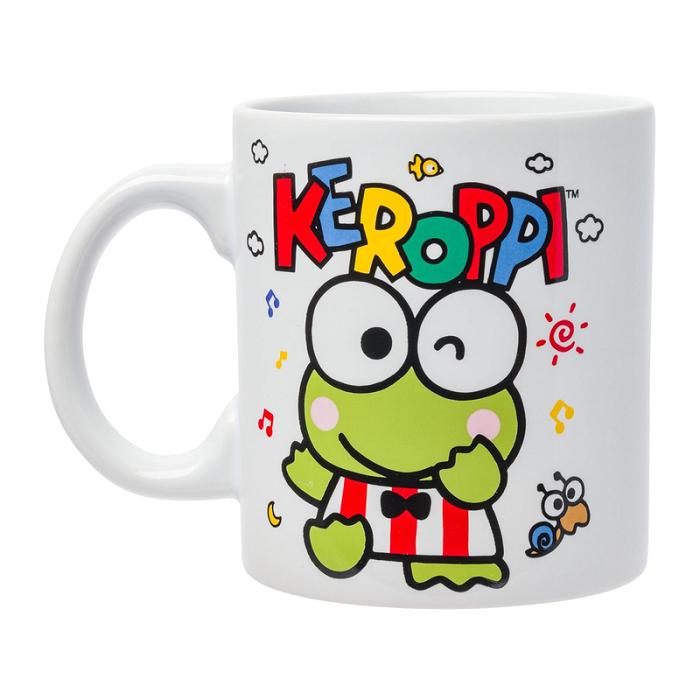 Green Hello Kitty Keroppi All-Over Print Ceramic Mug (Winking) | CA_HK69721