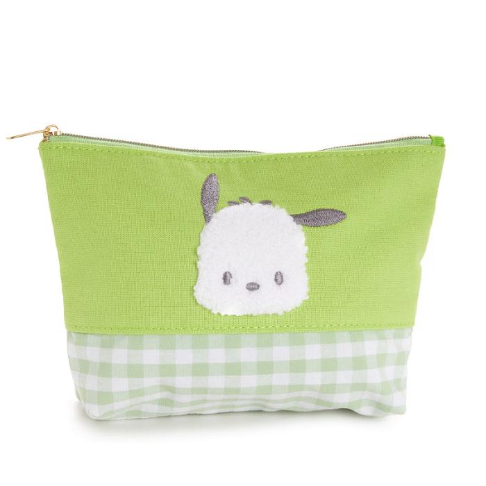 Green Hello Kitty Pochacco Chenille Gingham Zipper | CA_HK34623