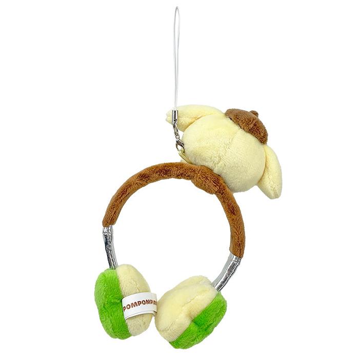 Green Hello Kitty Pompompurin Plush Headphones Bag Charm | CA_HK77680